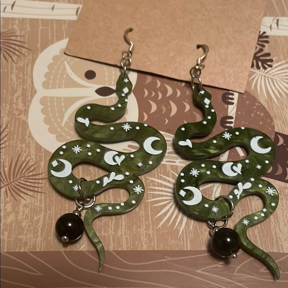 Dangle Drop Women Snake Acrylic Earrings